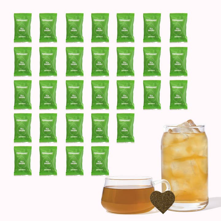 Tea Drops - Vente Sachets de thé - Thé à la menthe poivrée pour portions individuelles - Sacs en vrac de 30 unités1