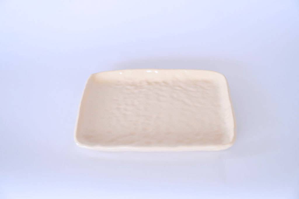 Semear - Vente Assiette - Assiette à sushi écrue avec empreintes digitales uniques1