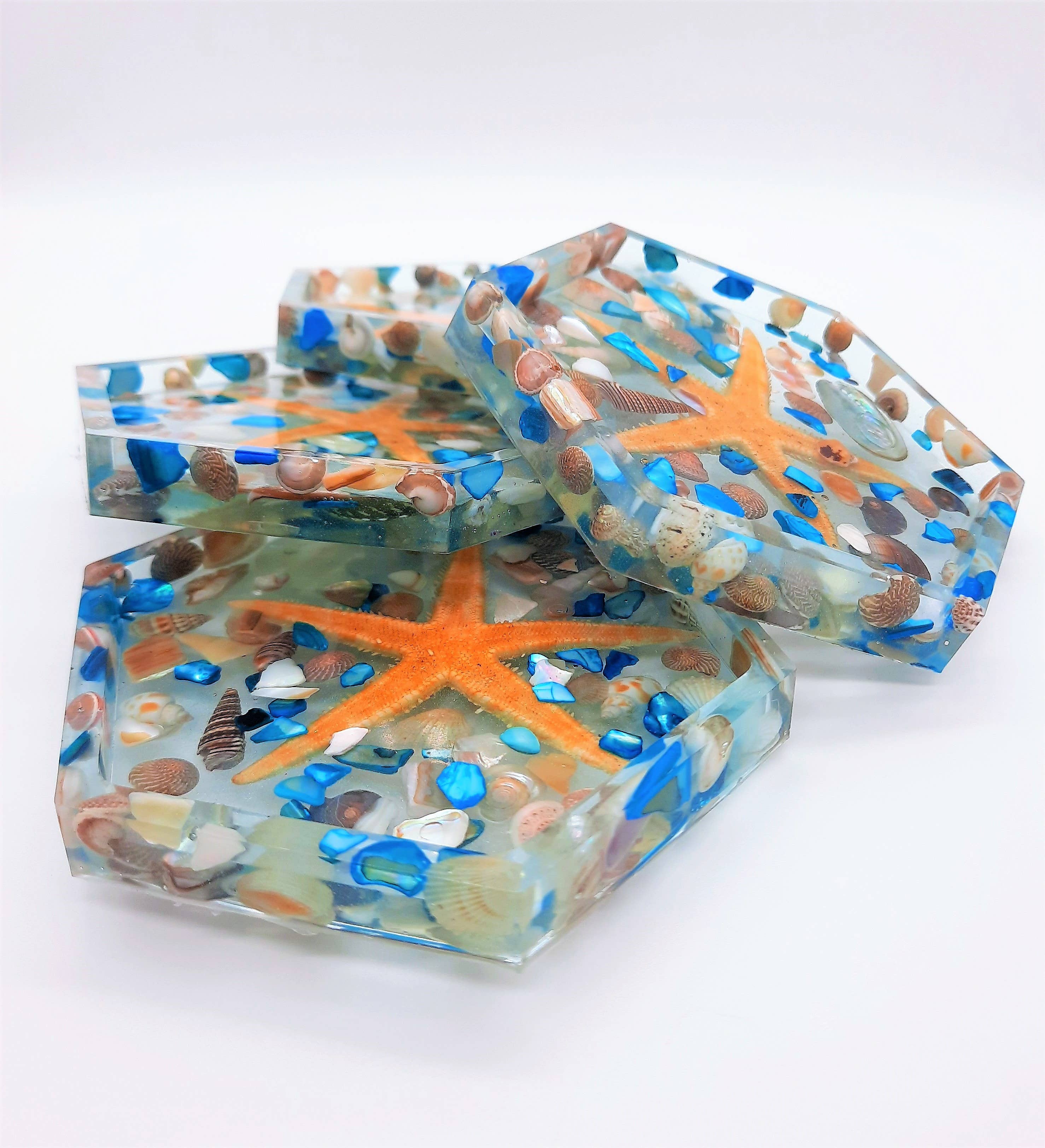 JEMS of the Sea - Wholesale Coasters - Handmade Eco-Friendly Resin Seashell Coasters11