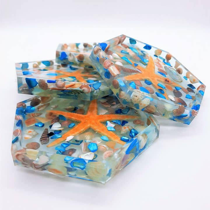 JEMS of the Sea - Wholesale Coasters - Handmade Eco-Friendly Resin Seashell Coasters11