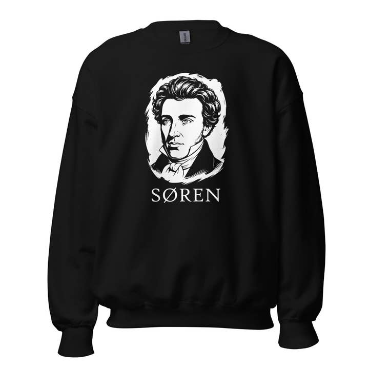 Soeren Kierkegaard Klassisk Porträtt - Sweatshirt för wholesale av The Philosopher's Shirt