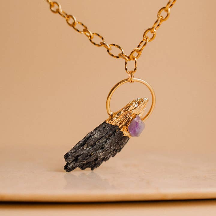 PHOEBE´S - Wholesale Pendant/Charm Necklace - Collar de Turmalina Negra de Piedra Natural Negra