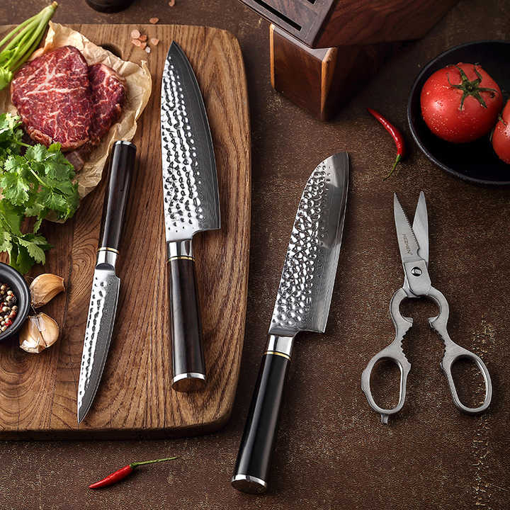 B1Z ensemble de 5 couteaux avec support en bois pour la vente par Xinzuo