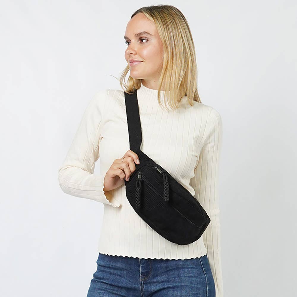 Sensibling Corp. - Wholesale Belt Bag - Women's - Corduroy Sling Bag / Belt Bag0