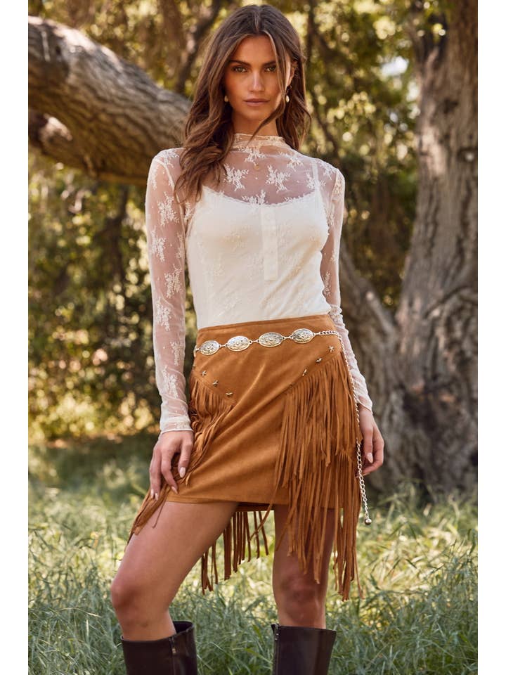 Oddi - Wholesale Skirt - Women's - Suede Mini Skirt2