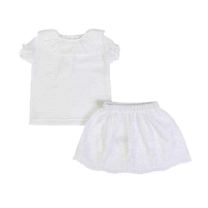 16432 - Muslin t-shirt + skirt - SS 25 for wholesale by FS Baby