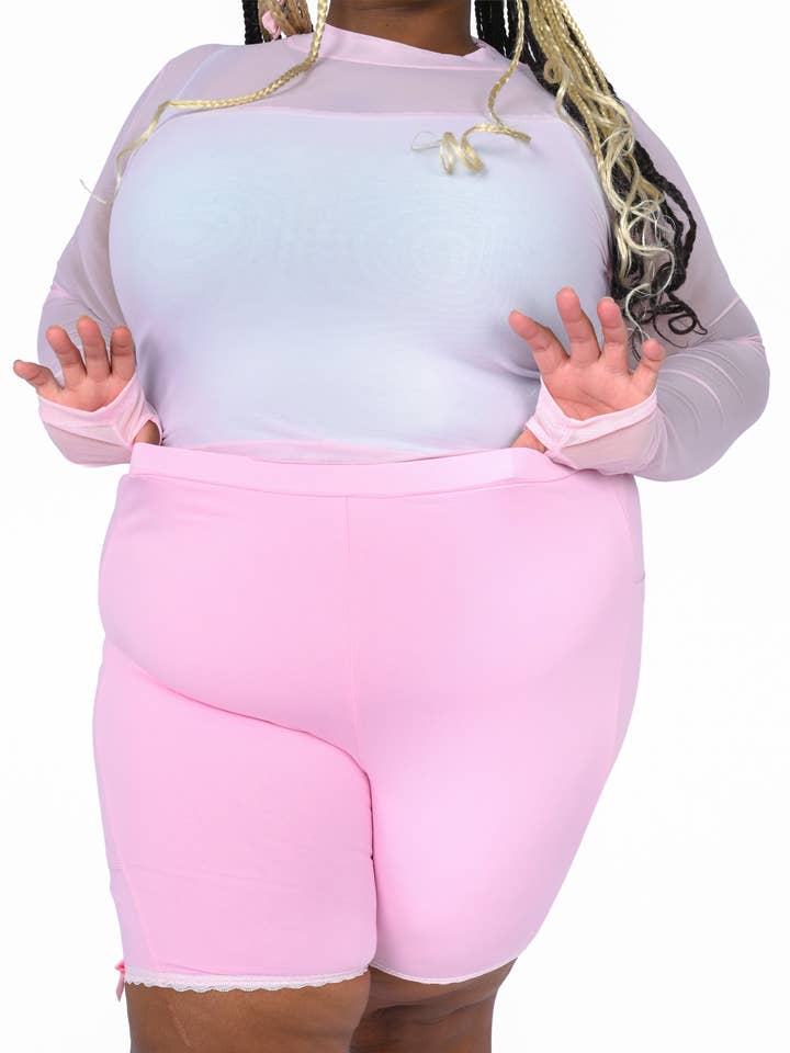 Shorts de Biker Basics - Rose pour la vente par My Violet