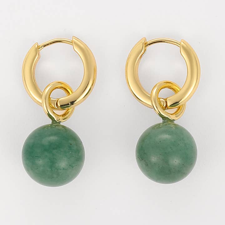 Grace Øreringe Aventurin Guld for engroshandel hos Stellar Whispers