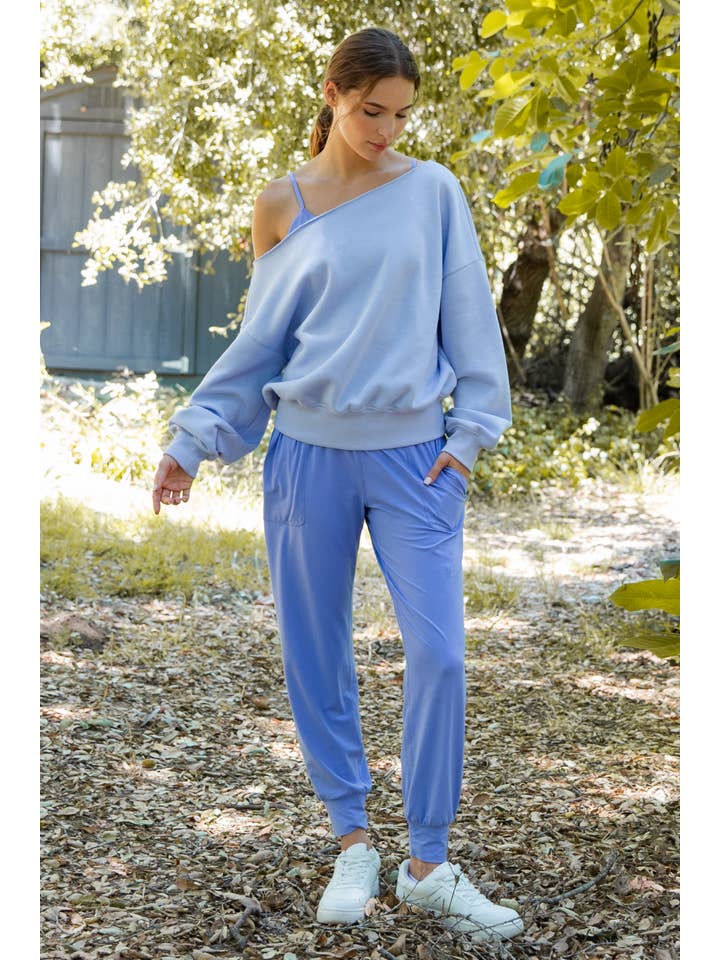 Rae Mode - Wholesale Sweatshirt - Women's - FRENCH TERRY FLEECE OFF SHOULDER SWEATSHIRT