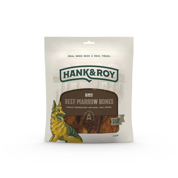 Hank and Roy LLC - Wholesale Pet Bone/Rawhide - Dog - Hank & Roy Beef Marrow Bones - 6 Inch - 3 Count