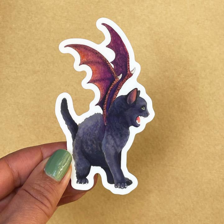 Dragekilling Lilla Vinger Vinyl KLISTERMÆRKE for engroshandel hos Amy Rose Moore Illustration