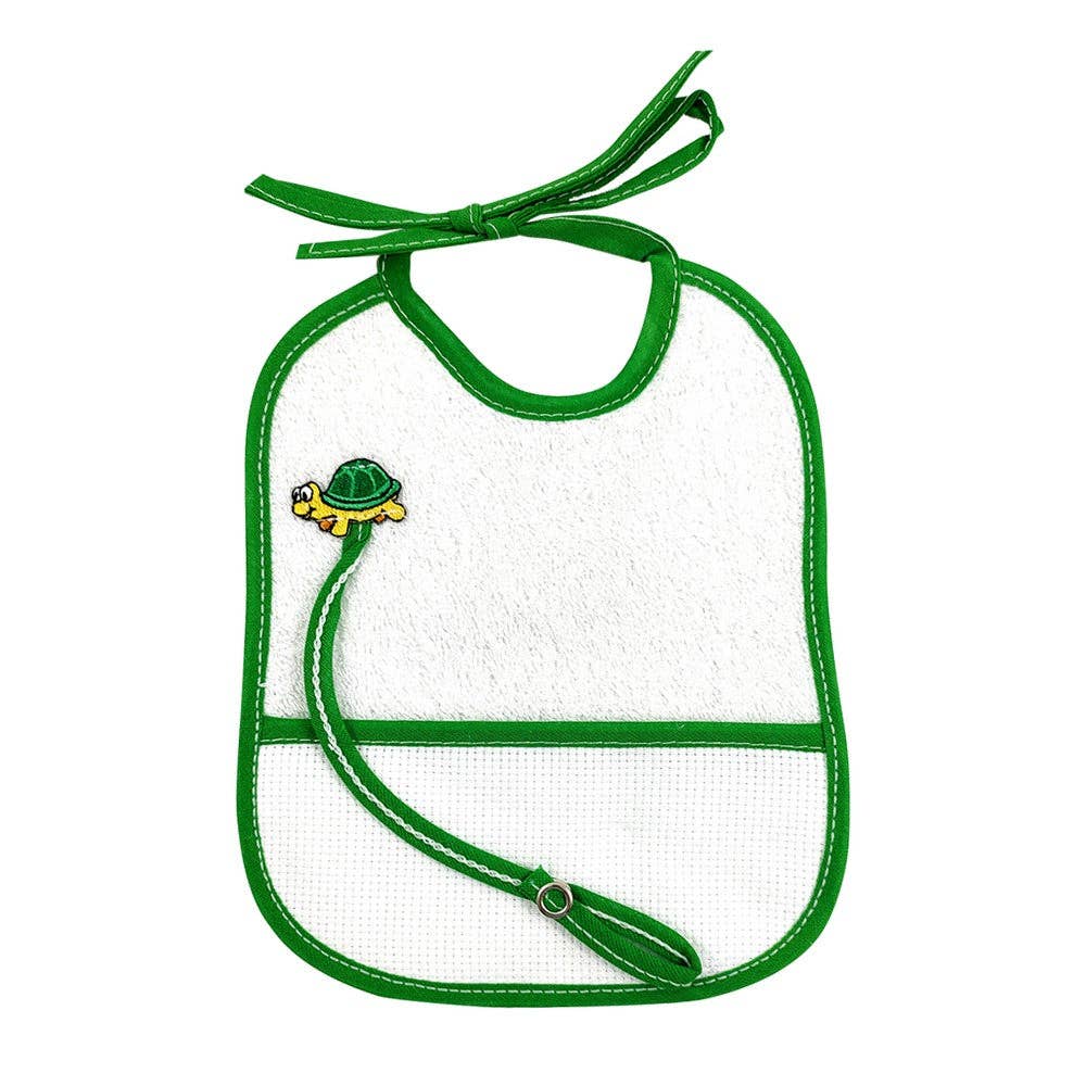 Almatex srl - Vendita all'ingrosso Bavaglino - Neonati - Bavetta ANIMALETTO cm.16x18 con tasca da ricamare4