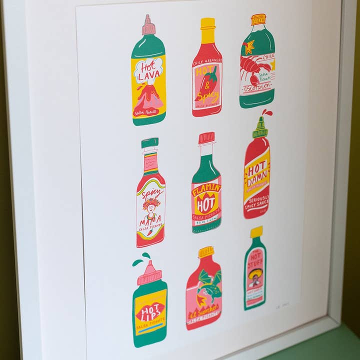 Laura Barnes Wholesale Ltd – wholesale Art print – Hot Sauce Print1