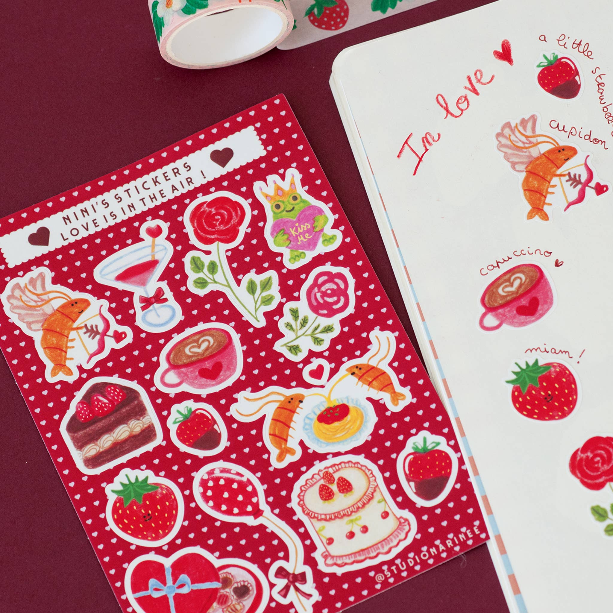 Studio Narine - Wholesale Sticker - Love is in the air! A6 sticker sheet1