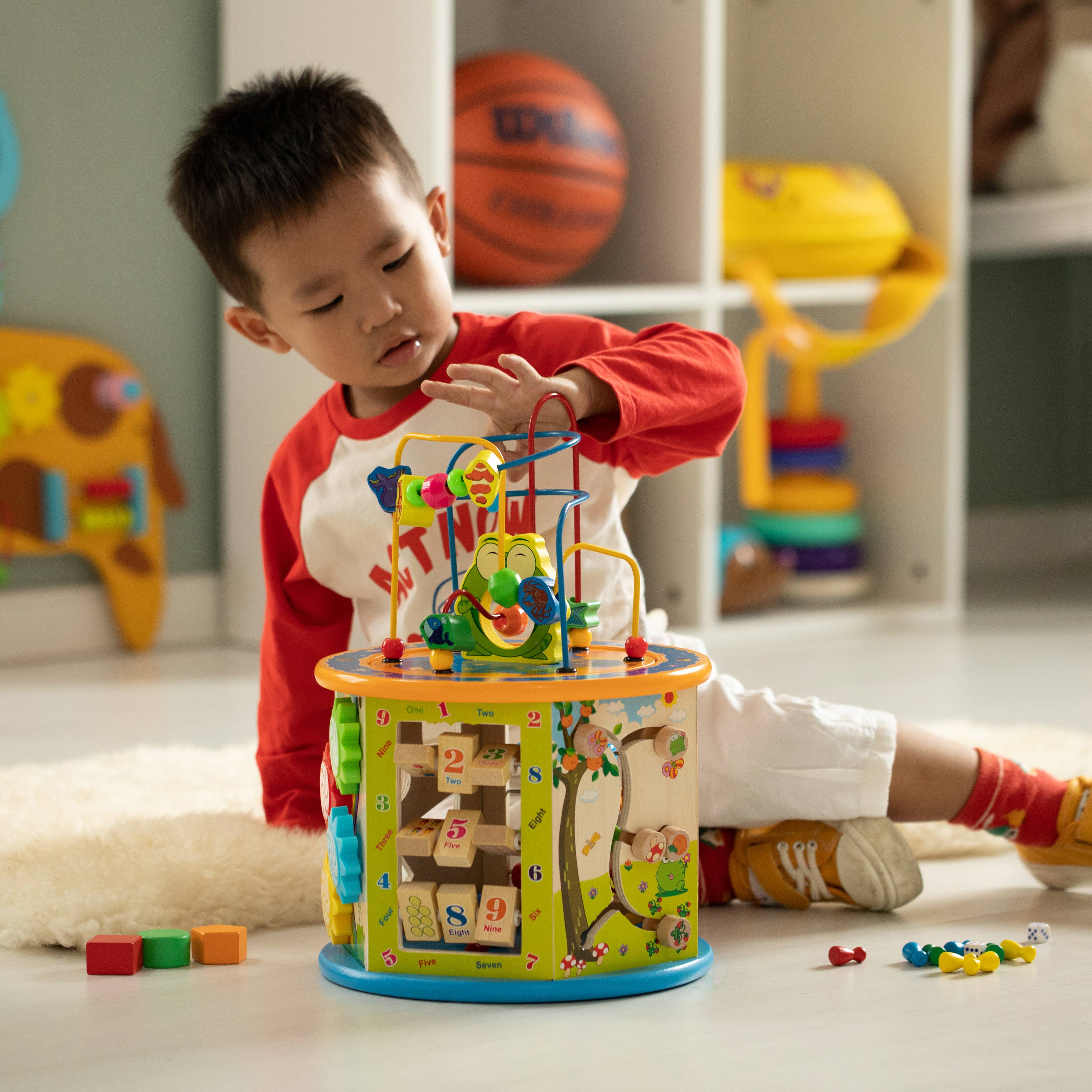 Quickway Imports – Engroshandel Trælegetøj - Børn – 8-i-1 farverig trælegetøjsaktivitet for børn15