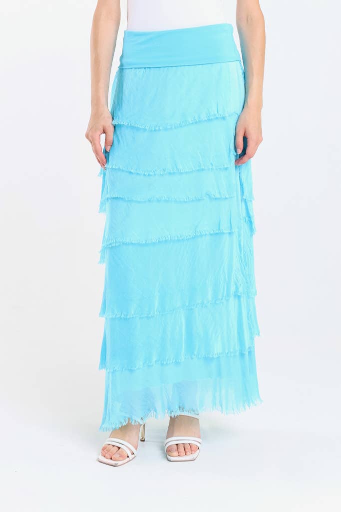 TINA Stephens Italy/Tees By Tina - Wholesale Skirt - Women's - Elisa Silk Ruffle Skirt (SL201)25