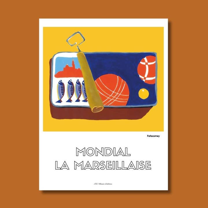 Poster - Sardines & Pétanque - Fafacomey voor wholesale door JOG | Maison d’éditions