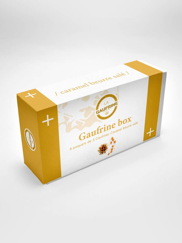Box Gaufrines de 6 paquets Caramel beurre salé pour la vente par La Gaufrine