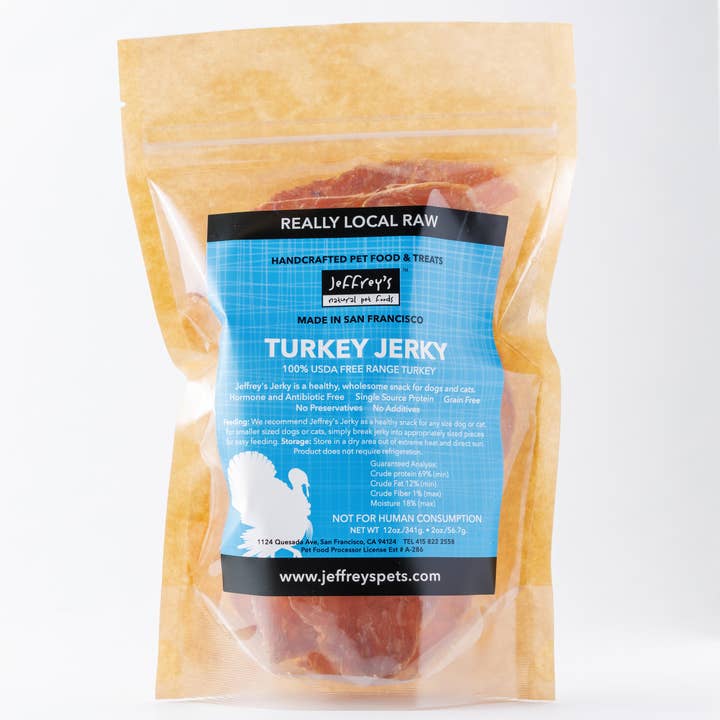 Jeffrey's Natural Pet Foods - Wholesale Pet Treats - Dog - Jeffrey's House Made Turkey Jerky