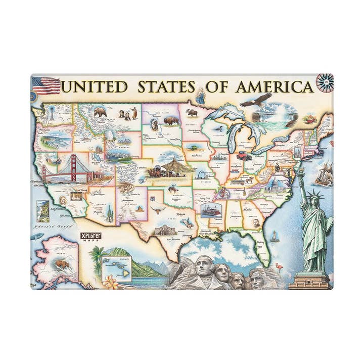 Imán de mapa de Estados Unidos para venta al por mayor de XPLORER MAPS