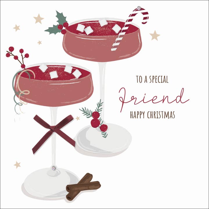 Til en særlig ven god jul, håndlavet lykønskningskort for engroshandel hos The Handcrafted Card Company