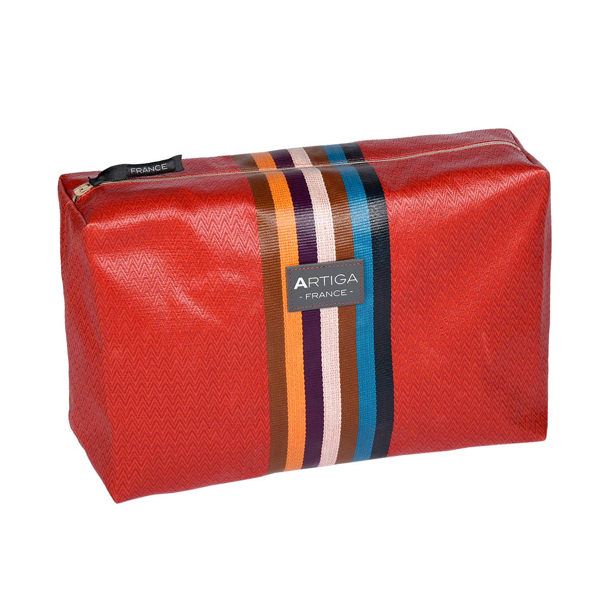 Orange ANDREA KULTURBEUTEL ZIEGEL CHEVRON 30x8x20cm für den Großhandel auf Faire0