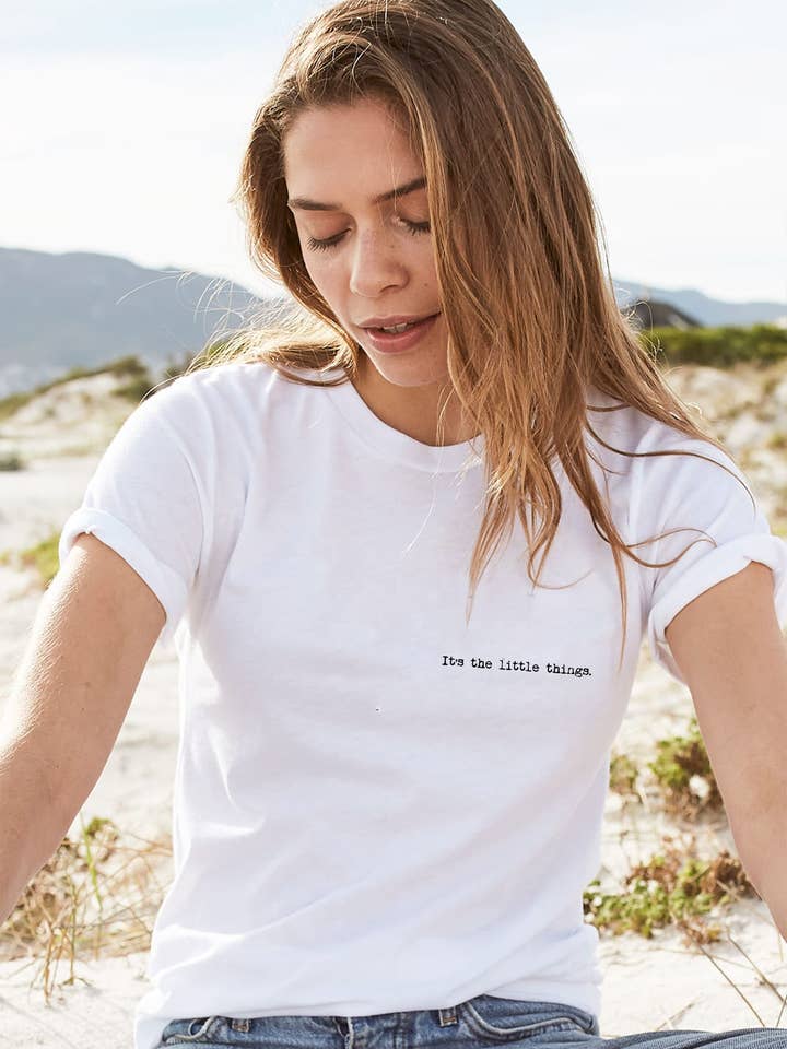"Little Things" Short Sleeve Tee for wholesale by Om & Ah London