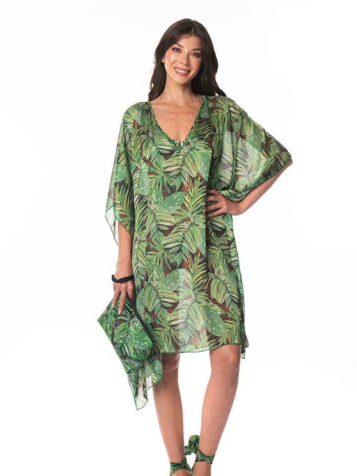 Short Zebra Leaf Kaftan for wholesale by ACQUADICOCCO