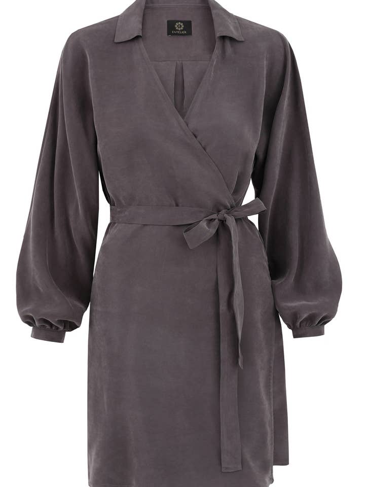 Kimonokleid Perlgrau für den Großhandel von Entelier