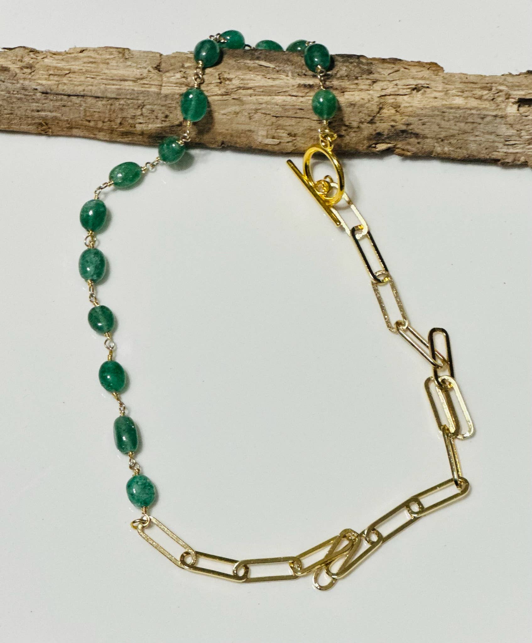 Santore Jewelry Company - Wholesale Pendant/Charm Necklace - Gemma: Gemstone + Chain Toggle Necklace3