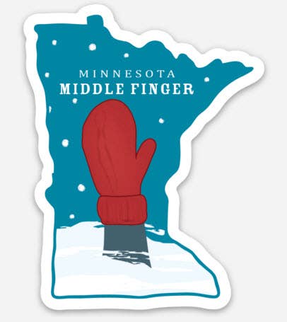 Little Dorset Shop - Vente Autocollant - Autocollant en forme de neige Minnesota Middle Finger0
