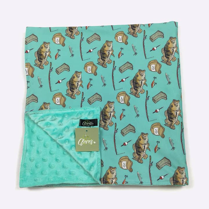 Couverture de pêche bleu sarcelle pour la vente par Clover Cottage