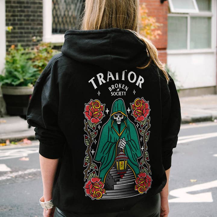 Born To Be A Traitor Hoodie (Unisex) for wholesale by Broken Society
