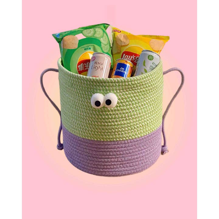 INSPECIAL HOME - Wholesale Laundry Basket - Handwoven Whimsical Big Eyes Laundry Storage Basket Bag