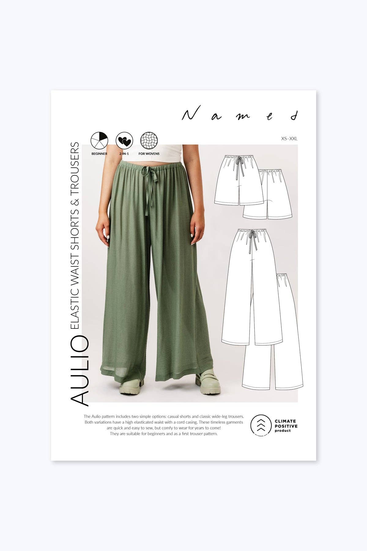Named Clothing Finland Oy - Wholesale Craft Sewing Kit - Aulio elastic waist shorts & trousers9