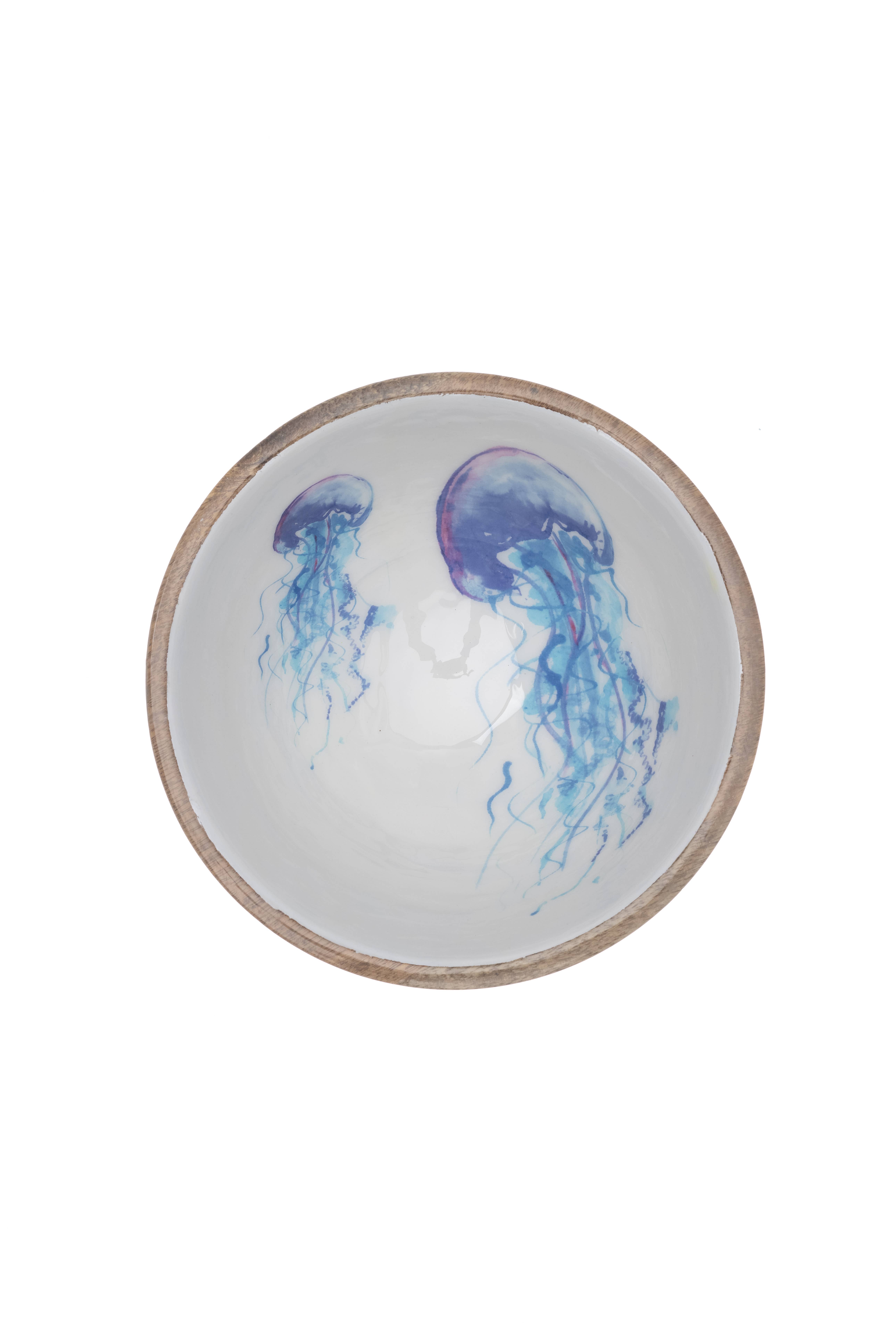 Shoeless Joe Ltd – Großhandel Dekorative Platte/Teller/Schüssel – Qualle Holzschale #20