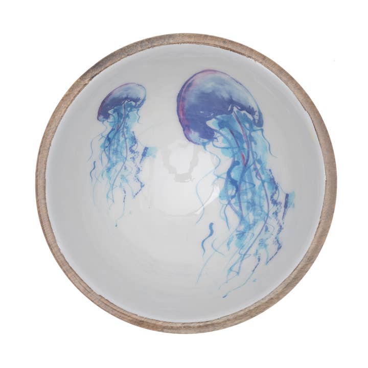 Shoeless Joe Ltd – Großhandel Dekorative Platte/Teller/Schüssel – Qualle Holzschale #20