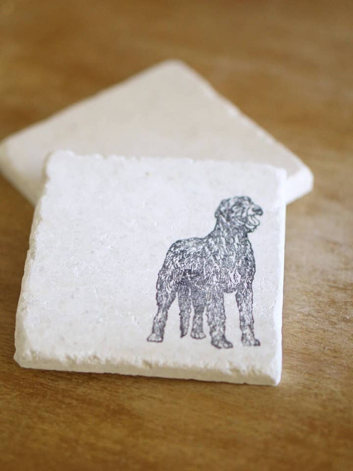 Irish Wolfhound Marble Coaster for wholesale by Lace, Grace & Peonies Marble Coasters
