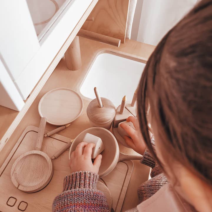 Petit Abode - Wholesale Wood Toy - Kids - The Wooden Dining Set (plate and bowl)8