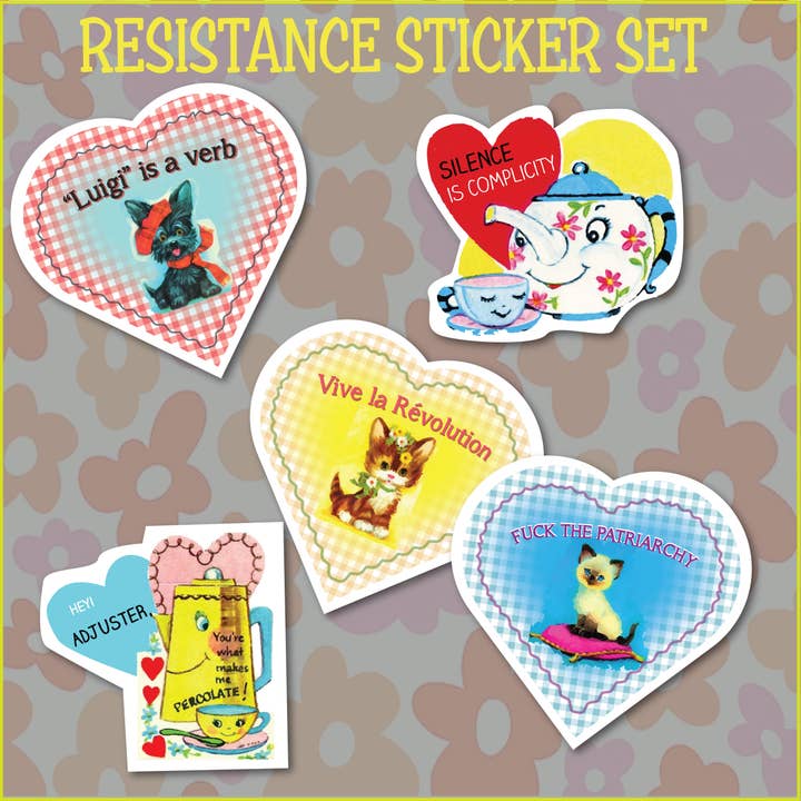 Sticker Pack - RESISTANCE theme 5 stickers per pack for wholesale by ModMoxGoods