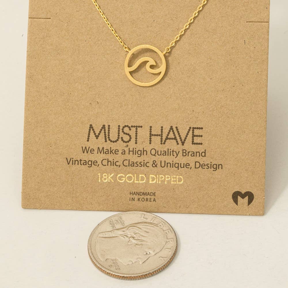 Fame Accessories - Vendita all'ingrosso Collana con ciondolo/pendaglio - Collana con ciondolo a forma di onda2