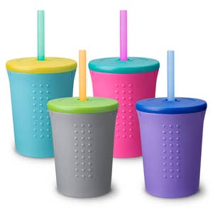 Wholesale Kids Smoothie Cup, Sippy Cup with Straw - Riberry Pink