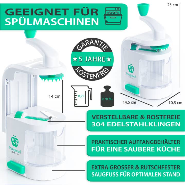 freegreen® - Venta al por mayor Utensilio/dispositivo de cocina - Cortador en espiral freegreen® con libro de recetas incluido1