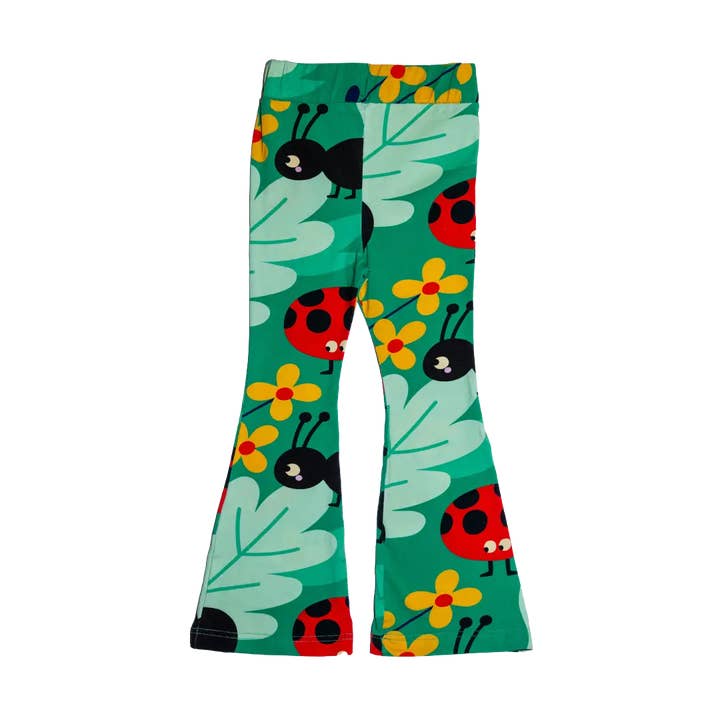 Calças flare para raparigas - Verde Formigueiro por atacado de Raspberry Republic