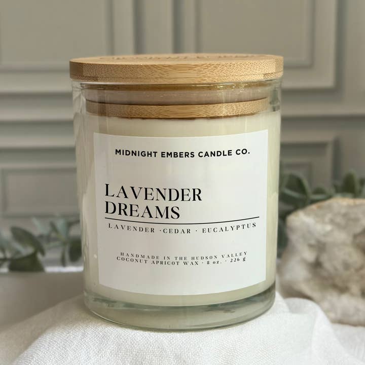 Midnight Embers Candle Co. - Wholesale Jar/Filled Candle - Lavender Dreams | 8 oz. Hand Poured | Coconut Soy Candle0