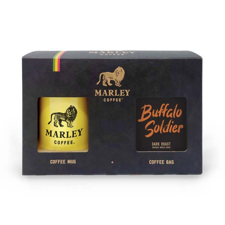 Marley Coffee Buffalo Soldier Gift Box & Marley Coffee Mug, From The Family of Bob Marley, Organic for wholesale by MCEU Limited