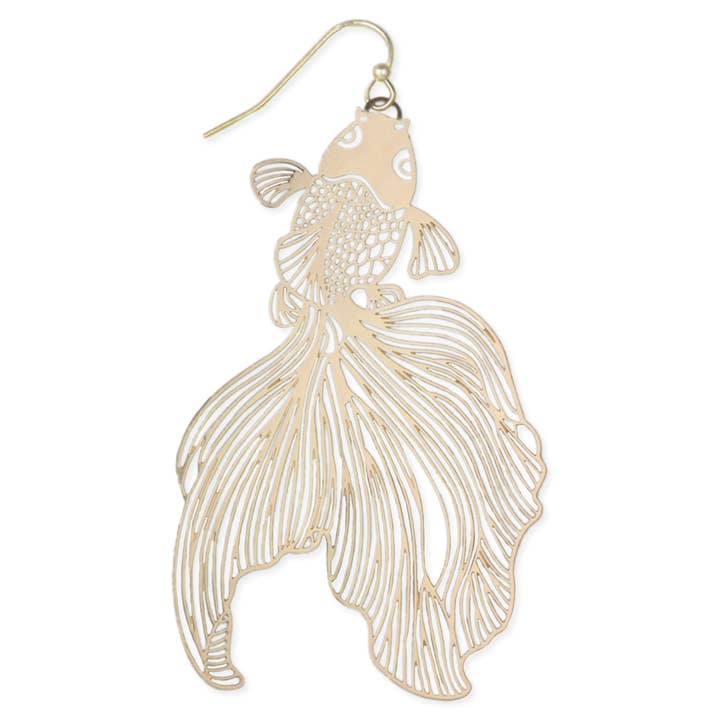 Gold Koi Lasercut Earrings for wholesale by ZAD