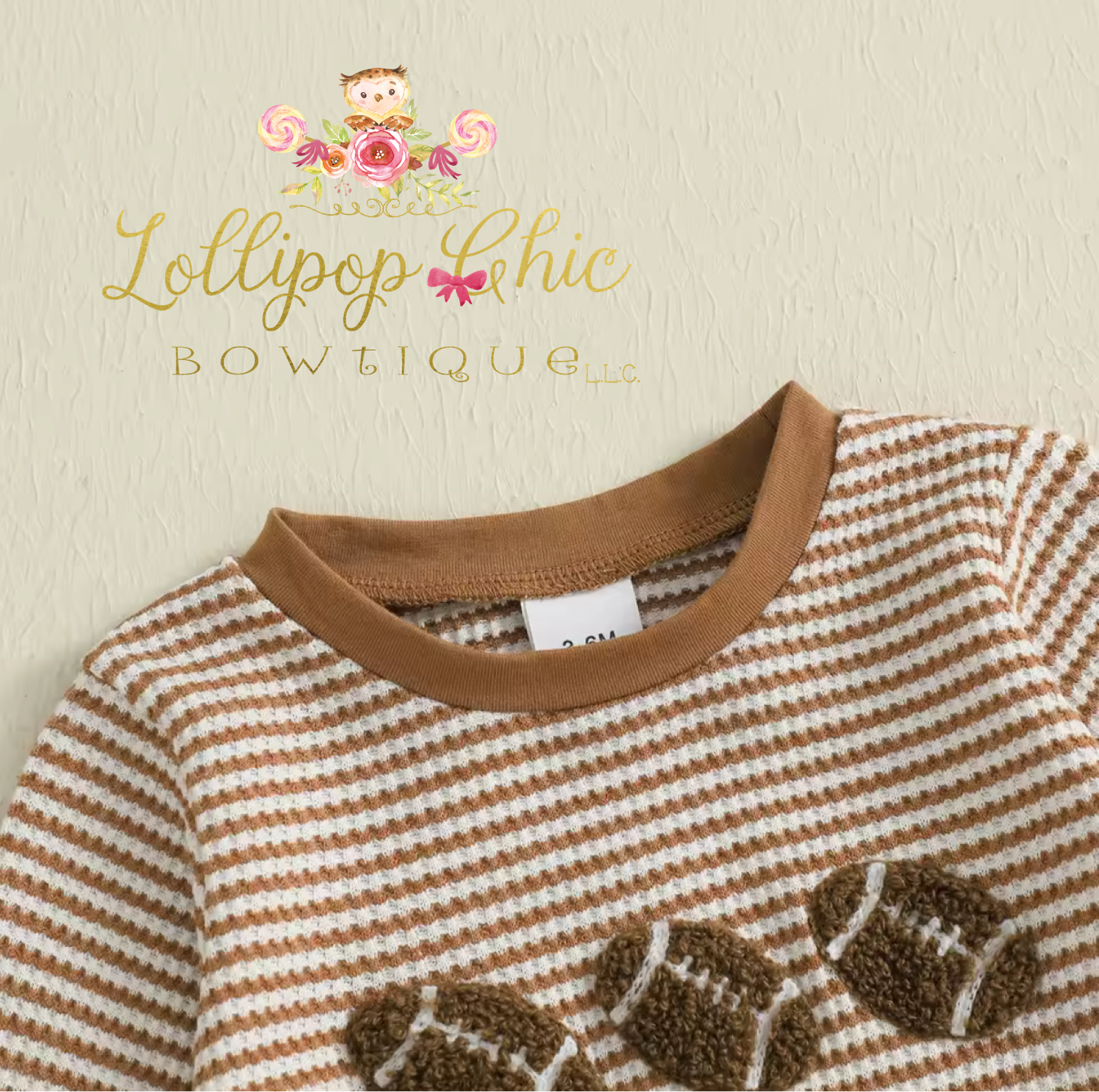 Lollipop Chic Bowtique LLC - Vente Ensemble haut et pantalon – bébé - Grenouillère de football pour bébé garçon et tout-petit vêtements d'automne pour bébé1