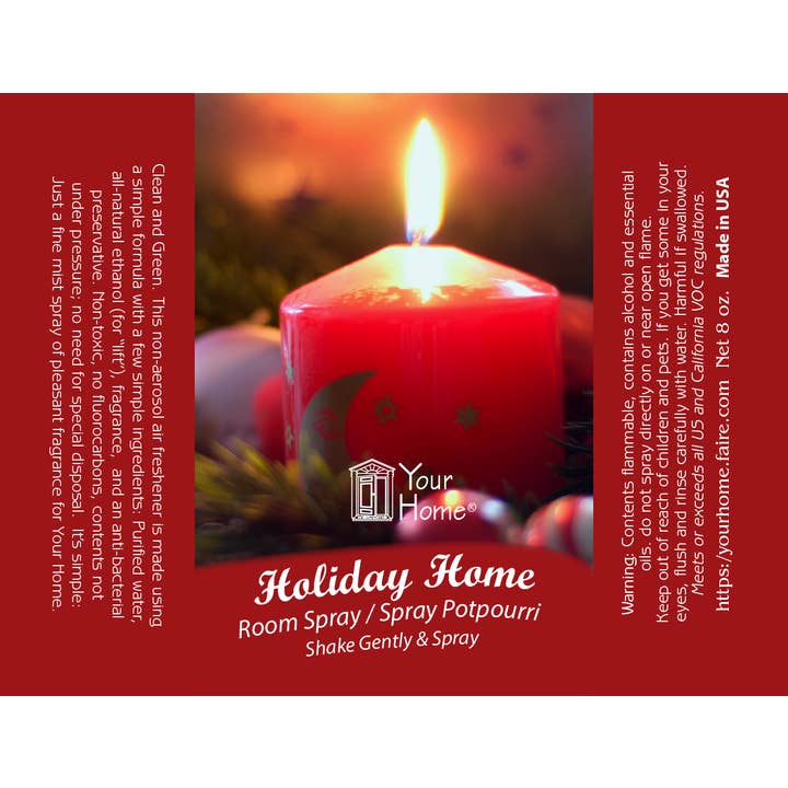 Your Home - Wholesale Room & Linen Spray - Room Spray Holiday Scents Silver Can 8oz Mix 6pk