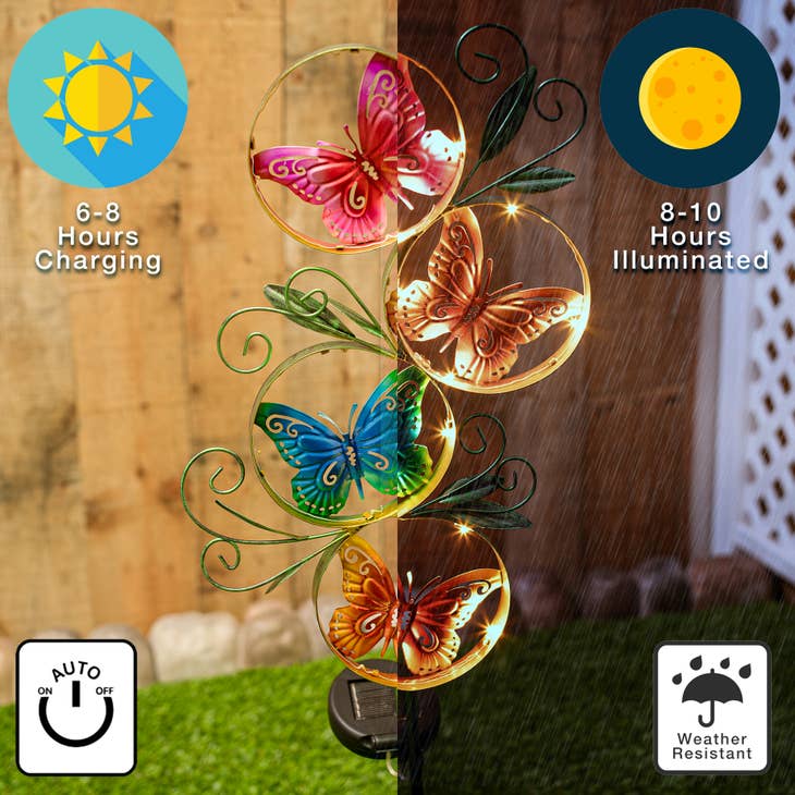 Solar-Gartenstecker Schmetterling aus Metall im Großhandel für deinen Shop  – Faire Schweiz